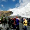 Tourists very close to the glacier